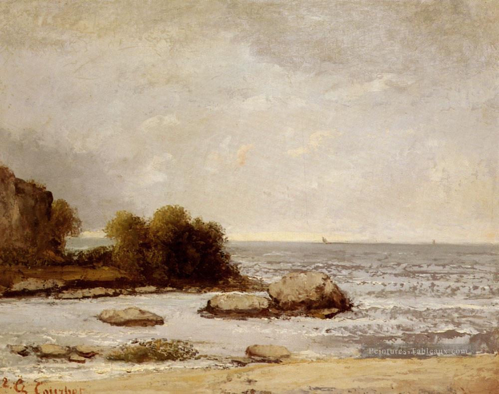 Marine De Saint Aubin Paysage Plage Gustave Courbet Peintures à l'huile